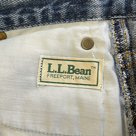 Vintage L.L. Bean Denim Jean Midi Skirt Womens 12 A-Line Blue 28 Waist Boho - Picture 8 of 9